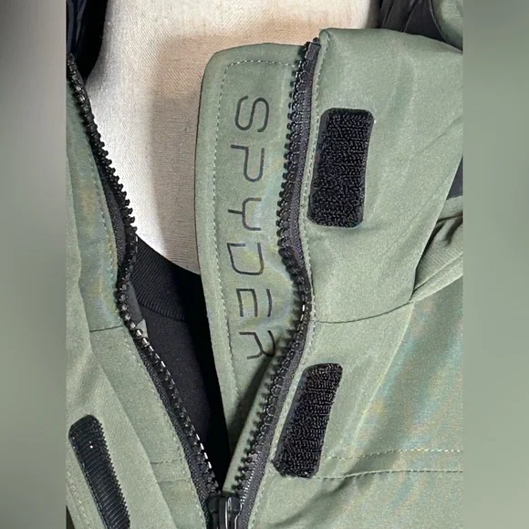 Spyder Women's Olive Hooded Puffer Coat - Picture 2 of 16